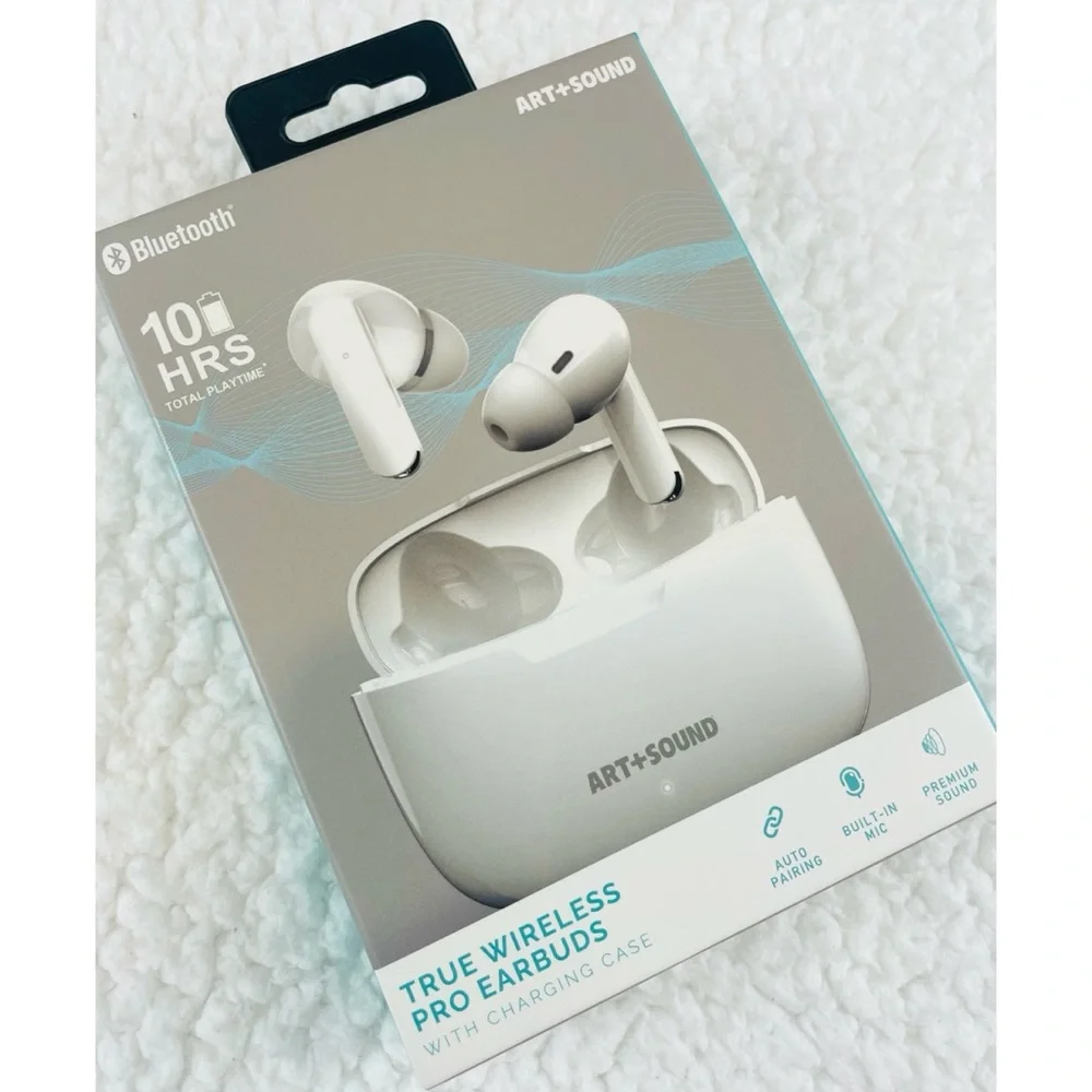 (NIB) ART + SOUND • White True Bluetooth Wireless Pro Earbuds w/ Charging Case - Picture 6 of 6